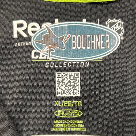 San Jose Sharks NHL Hockey 1/4 Zip Pullover Reebok Center Ice Collection Sz XL - Picture 3 of 9